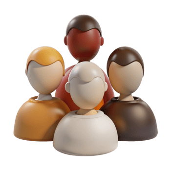 Group of Diverse 3D People Representing Unity and Collaboration png