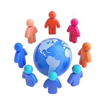 Global Community People Surrounding the Earth png