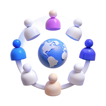 Global Network of People Connected by a Circle png