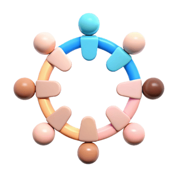 Diverse Group of People Holding Hands in a Circle png