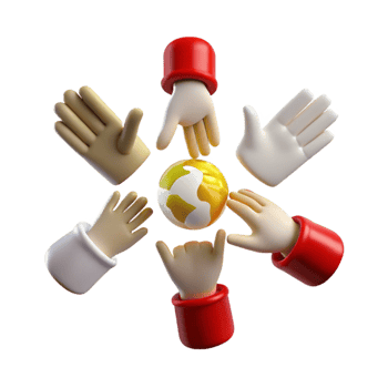 Hands Reaching for a Globe A Symbol of Unity and Cooperation png