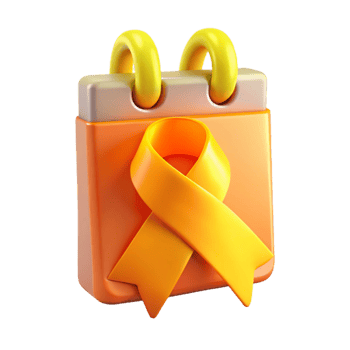 Calendar with Yellow Ribbon for Awareness png