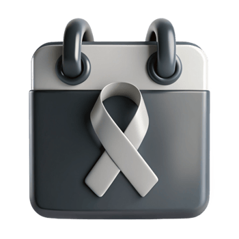 Calendar Icon with White Ribbon A Symbol of Awareness png