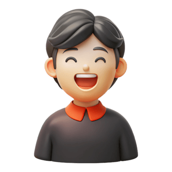 Smiling 3D Character Illustration png