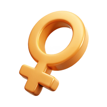 3D Golden Female Symbol png
