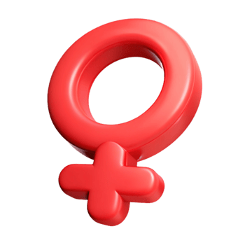 Red 3D Female Gender Symbol png