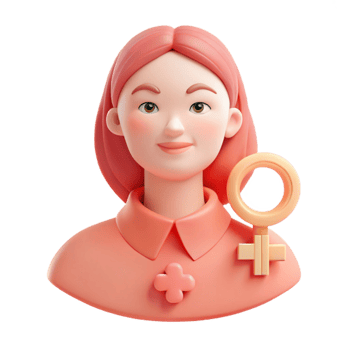 3D Illustration of a Woman with a Female Symbol png