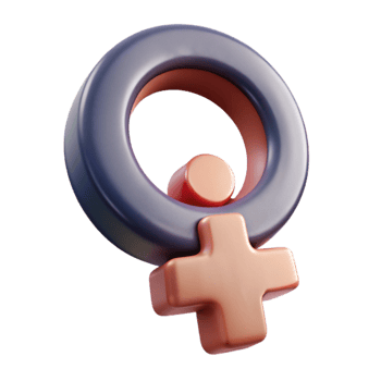 3D Render of Female Gender Symbol png