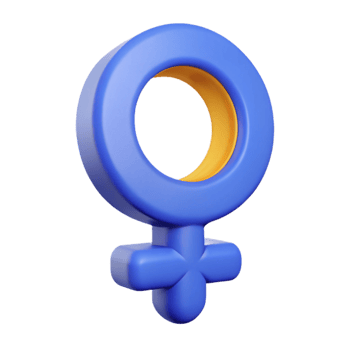 3D Render of Female Gender Symbol png