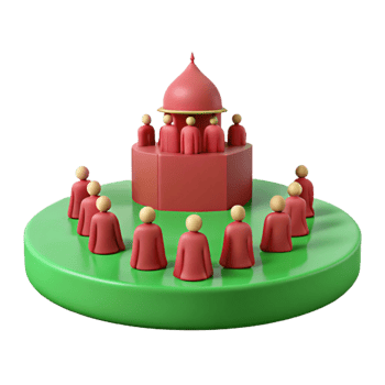 3D Rendered Illustration of People Gathering Around a Dome-Shaped Structure png