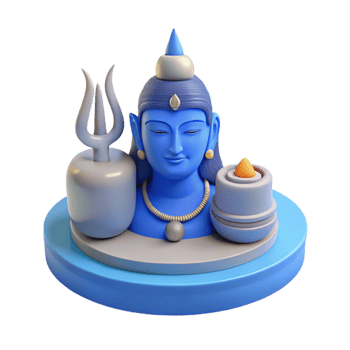 3D Render of Hindu Deity with Trishul and Offerings png