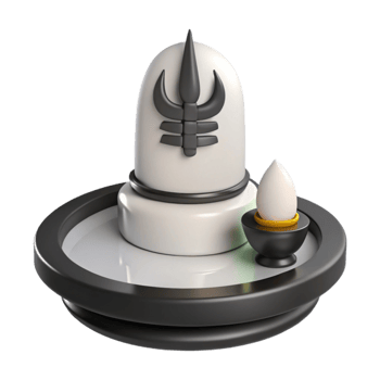 3D Render of a White Shiva Lingam with a Trident Symbol on a Black Platform png