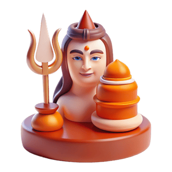 3D Render of a Hindu Deity with a Trident and a Pot png