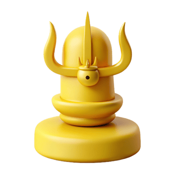 3D Rendering of a Golden Shiva Lingam png