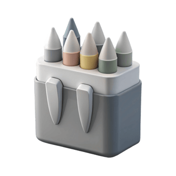 Colorful Crayons in a Holder png