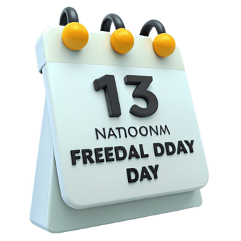 Calendar Illustration of National Freedal Day on the 13th png