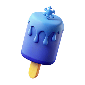 Blue Popsicle With Snowflake png