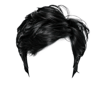 short stylish men hair wig, fashionable hairstyle isolate on transparency background png