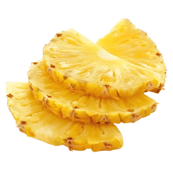 Pineapple slices side view full length isolate on transparency background png