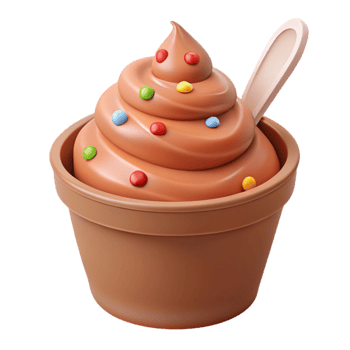 Chocolate Ice Cream Sundae with Sprinkles png