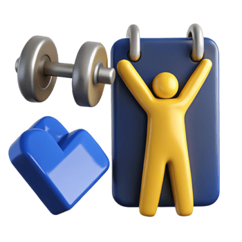 Fitness Tracker with Dumbbell and Stick Figure png