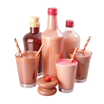 Milkshake and Smoothies with Straws png