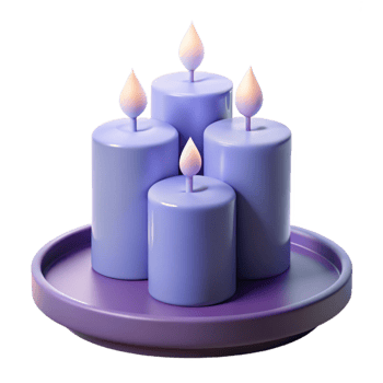 Purple Candles on a Tray png