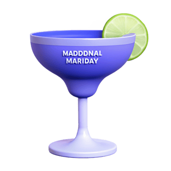 Purple Margarita Glass with Lime Wedge png