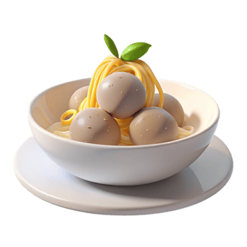 Meatballs and Noodles in a Bowl png