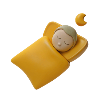 Sleeping Cartoon Character 3D Render png