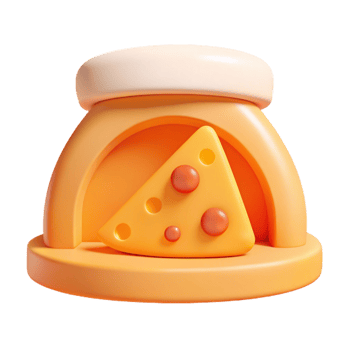 3D Rendered Cheese Slice in Oven png