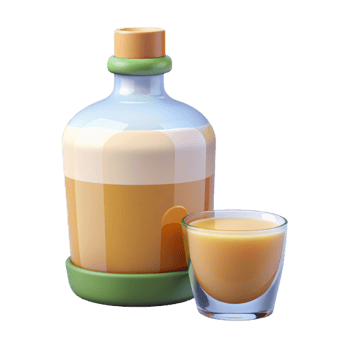 Orange Juice in Bottle and Glass png