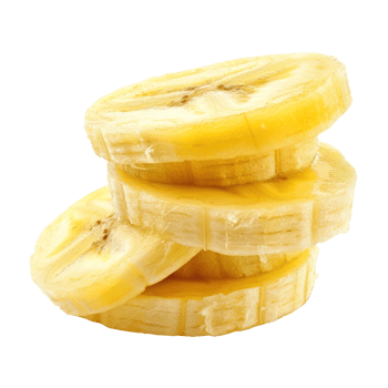 Banana slices side view full length isolate on transparency background png