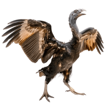 Dodo bird fly full body isolate on transparency background png
