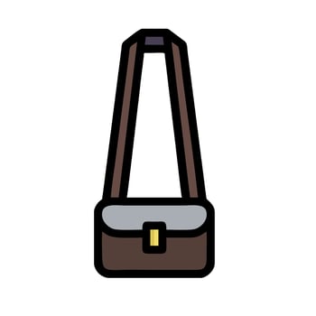 A brown bag with a strap on it vector