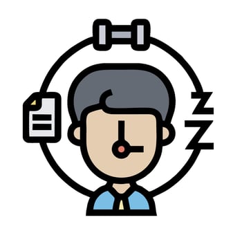 A man with a clock and a pen in his hand vector