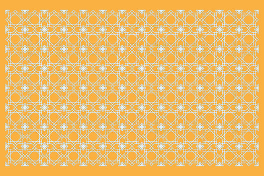 A yellow and white geometric pattern on an orange background vector