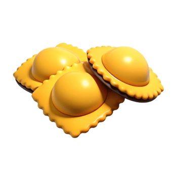 Three Ravioli with Crimped Edges png