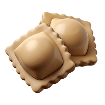 Ravioli Pasta 3D Render png