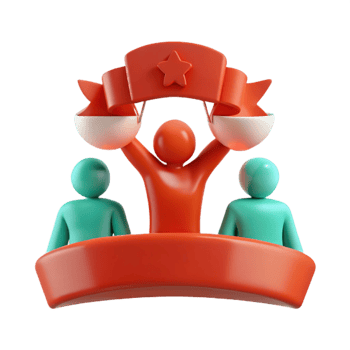 3D Illustration of a Person Achieving Success with a Star and Ribbon png