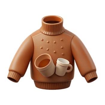 Cozy Sweater with Two Mugs png