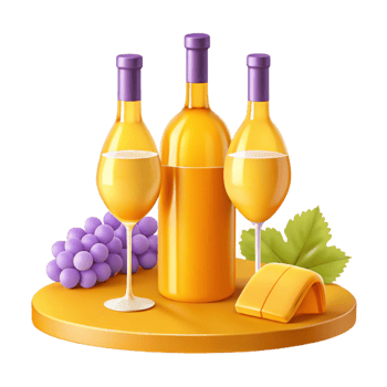 White Wine with Grapes and Cheese png