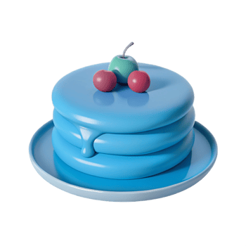 Blue Dessert with Cherry Topping png