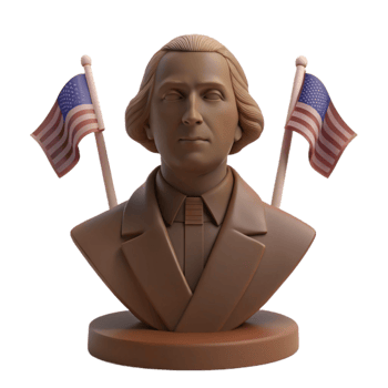 Patriotic Statue with American Flag png