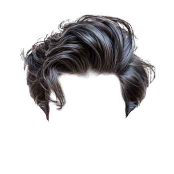 Modern Stylish men wavy hair wig, fashionable hairstyle isolate on transparency background png