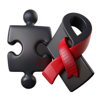 Puzzle Piece and Awareness Ribbon Symbol of Support and Unity png