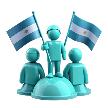 Three People Holding Flags on a Dome png