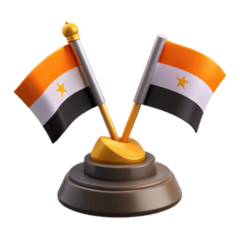 3D Render of Two Flags on a Stand png