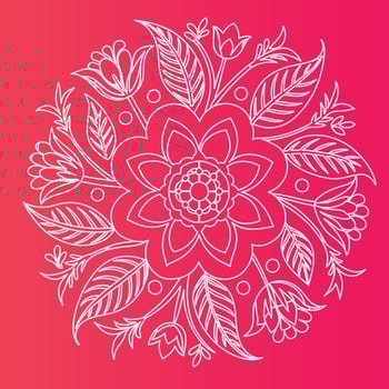 A flower design on a red background vector