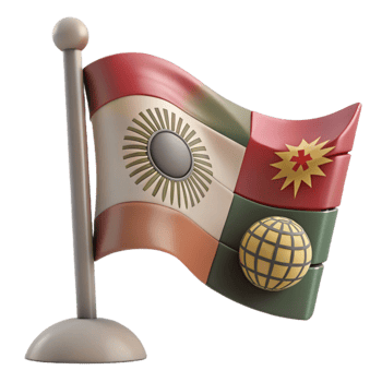Flag with Sun, Star, and Globe png